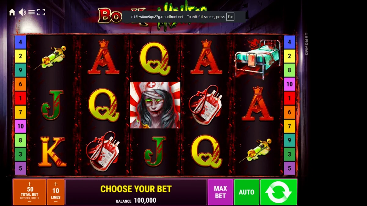 Tampilan visual slot Book of Madness Deluxe dengan tema horor